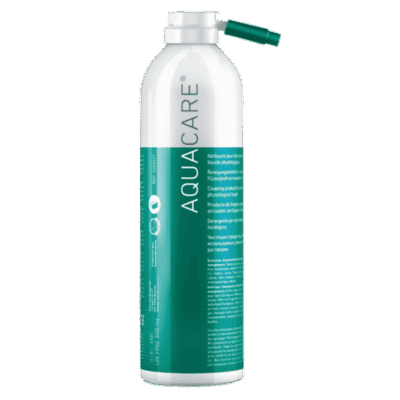 AQUACARE, líquido limpiador fisiológico para instrumentos dentales, envase de 900 ml diseñado para la higiene y desinfección segura en clínicas dentales, producto de calidad de Binario Digital.