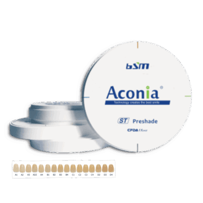 Aconia preshada dental, color c27, para restauraciones estéticas y duraderas en odontología.
