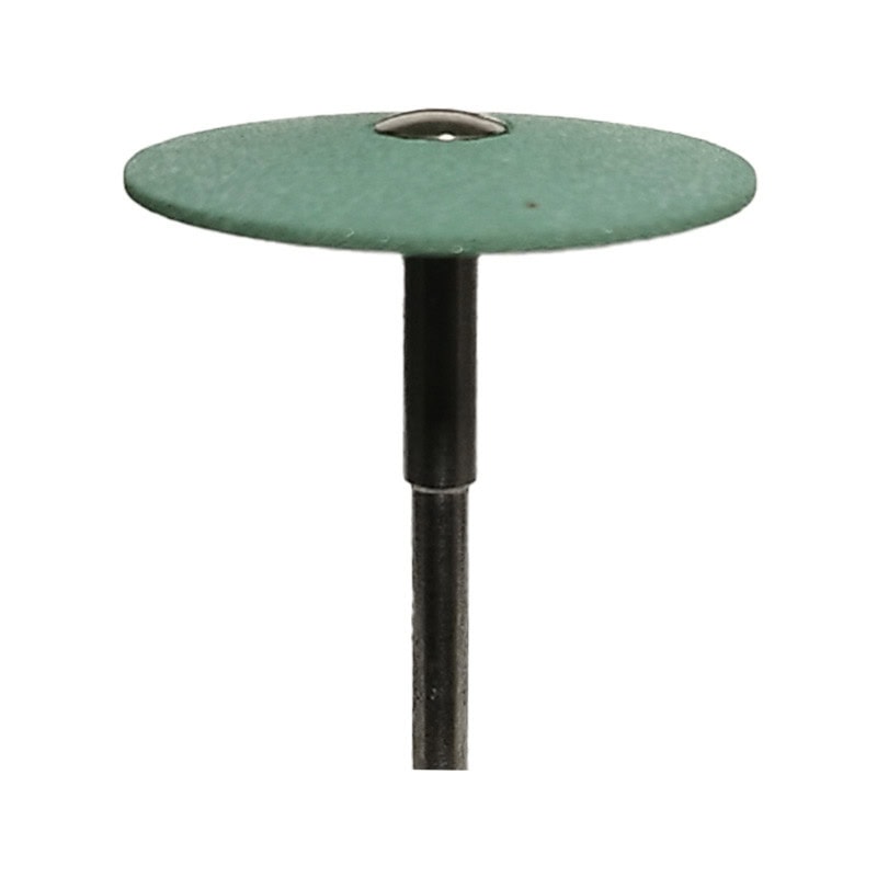 Pulido 7 Pulidor dental con base de fieltro y mango de metal para acabado de restauraciones. Equipo dental para profesionales en clínica y laboratorio, esencial en procedimientos odontológicos.