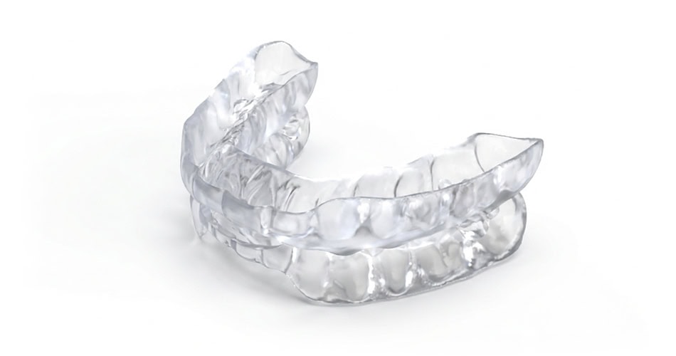 Impresora 3D de resina PioNext Mini 7 Férula dental transparente para protección y alineación de dientes, ideal para tratamientos de blanqueamiento y prevención de bruxismo.